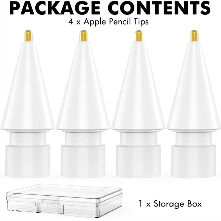 C04L 4pcs / Set 1.95mm Capacitive Stylus Replacement Nibs for Apple Pencil 2 / 1(White)