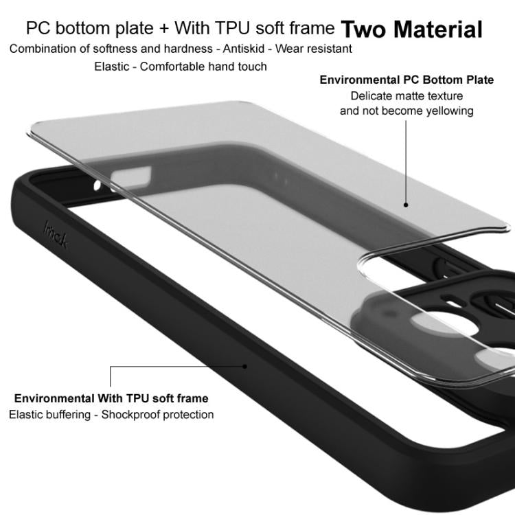 For iPhone 16e imak UX-9B Series Four Corners Tiny Airbag Shockproof Phone Case(Black)