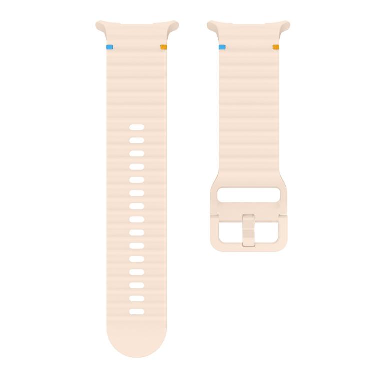 For Samsung Galaxy Watch Ultra 47mm / Ultra 2025 Kalebol Wave-stitched Silicone Strap(Pink)