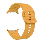 For Samsung Galaxy Watch Ultra 47mm / Ultra 2025 Kalebol Wave-stitched Silicone Strap(Yellow)