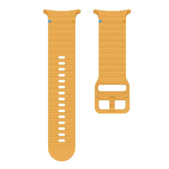 For Samsung Galaxy Watch Ultra 47mm / Ultra 2025 Kalebol Wave-stitched Silicone Strap(Yellow)