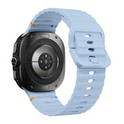 For Samsung Galaxy Watch Ultra 47mm / Ultra 2025 Kalebol Wave-stitched Silicone Strap(Light Blue)