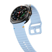 For Samsung Galaxy Watch Ultra 47mm / Ultra 2025 Kalebol Wave-stitched Silicone Strap(Light Blue)
