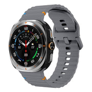For Samsung Galaxy Watch Ultra 47mm / Ultra 2025 Kalebol Wave-stitched Silicone Strap(Space Grey)