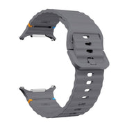 For Samsung Galaxy Watch Ultra 47mm / Ultra 2025 Kalebol Wave-stitched Silicone Strap(Space Grey)