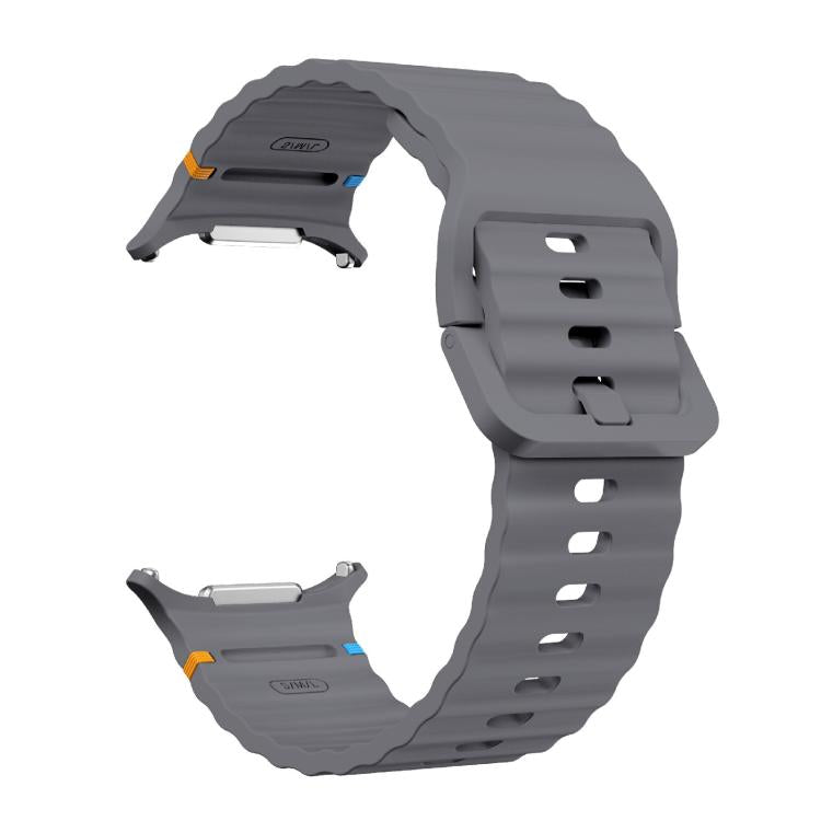 For Samsung Galaxy Watch Ultra 47mm / Ultra 2025 Kalebol Wave-stitched Silicone Strap(Space Grey)