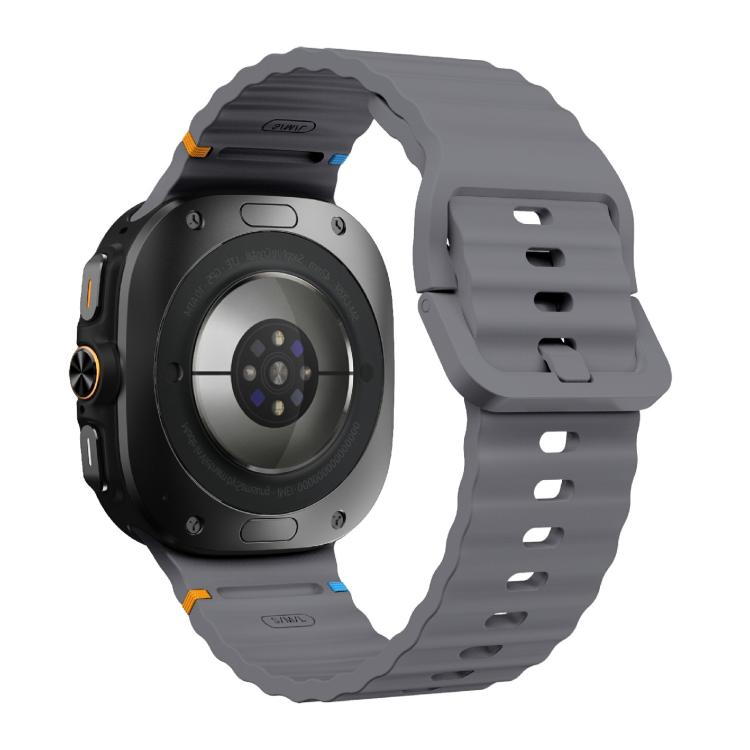 For Samsung Galaxy Watch Ultra 47mm / Ultra 2025 Kalebol Wave-stitched Silicone Strap(Space Grey)