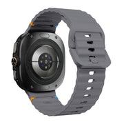 For Samsung Galaxy Watch Ultra 47mm / Ultra 2025 Kalebol Wave-stitched Silicone Strap(Space Grey)