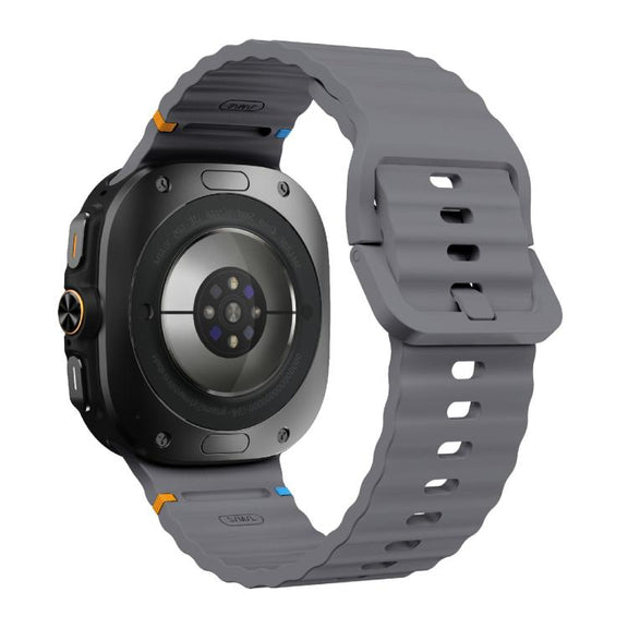 For Samsung Galaxy Watch Ultra 47mm / Ultra 2025 Kalebol Wave-stitched Silicone Strap(Space Grey)