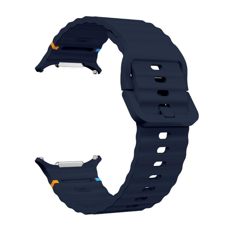 For Samsung Galaxy Watch Ultra 47mm / Ultra 2025 Kalebol Wave-stitched Silicone Strap(Midnight Blue)
