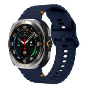 For Samsung Galaxy Watch Ultra 47mm / Ultra 2025 Kalebol Wave-stitched Silicone Strap(Midnight Blue)