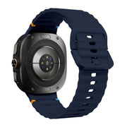 For Samsung Galaxy Watch Ultra 47mm / Ultra 2025 Kalebol Wave-stitched Silicone Strap(Midnight Blue)