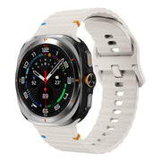For Samsung Galaxy Watch Ultra 47mm / Ultra 2025 Kalebol Wave-stitched Silicone Strap(Starlight)
