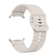 For Samsung Galaxy Watch Ultra 47mm / Ultra 2025 Kalebol Wave-stitched Silicone Strap(Starlight)