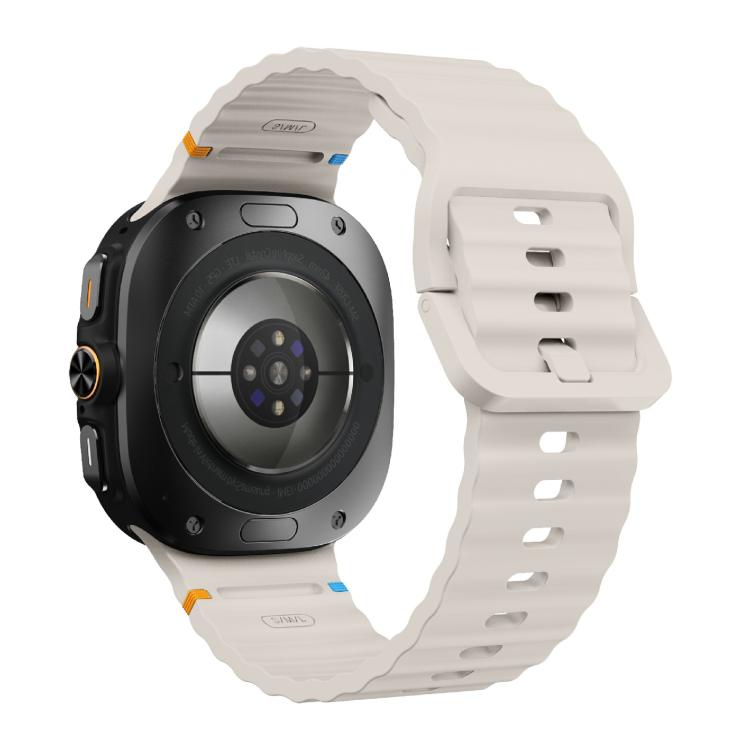 For Samsung Galaxy Watch Ultra 47mm / Ultra 2025 Kalebol Wave-stitched Silicone Strap(Starlight)