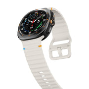 For Samsung Galaxy Watch Ultra 47mm / Ultra 2025 Kalebol Wave-stitched Silicone Strap(Starlight)