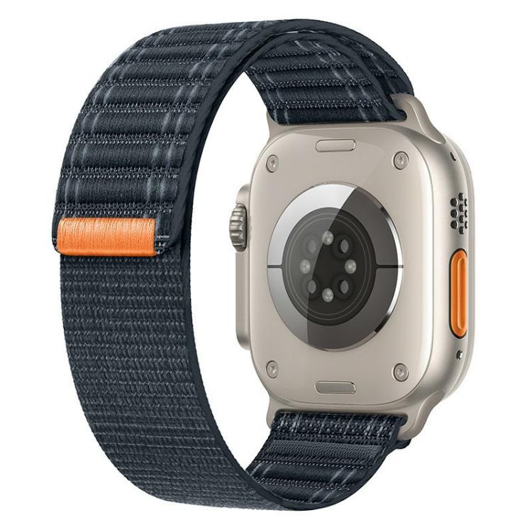 For Apple Watch 46mm / 49mm / 45mm / 44mm Kalebol Ocean Wave Nylon Strap(Black)