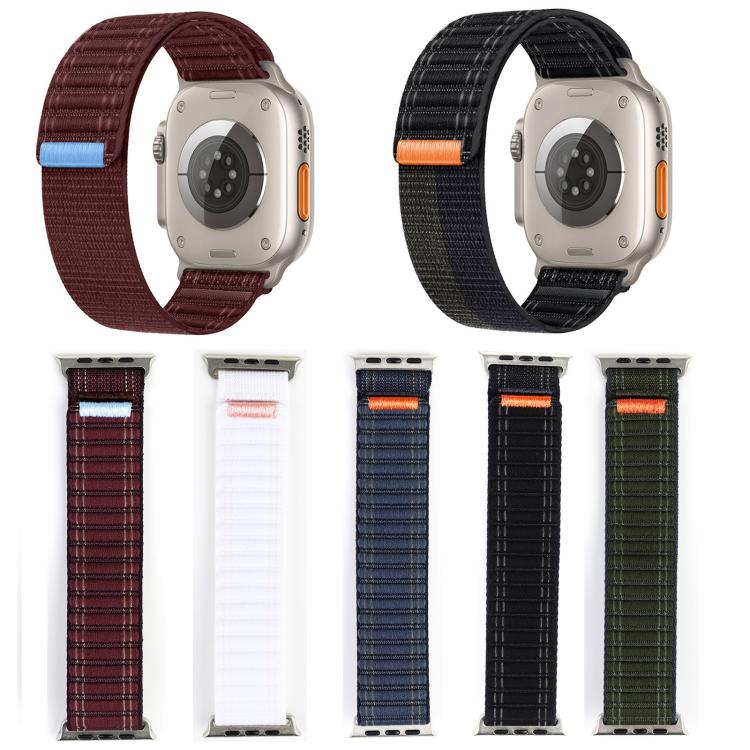For Apple Watch 46mm / 49mm / 45mm / 44mm Kalebol Ocean Wave Nylon Strap(Dark Blue)