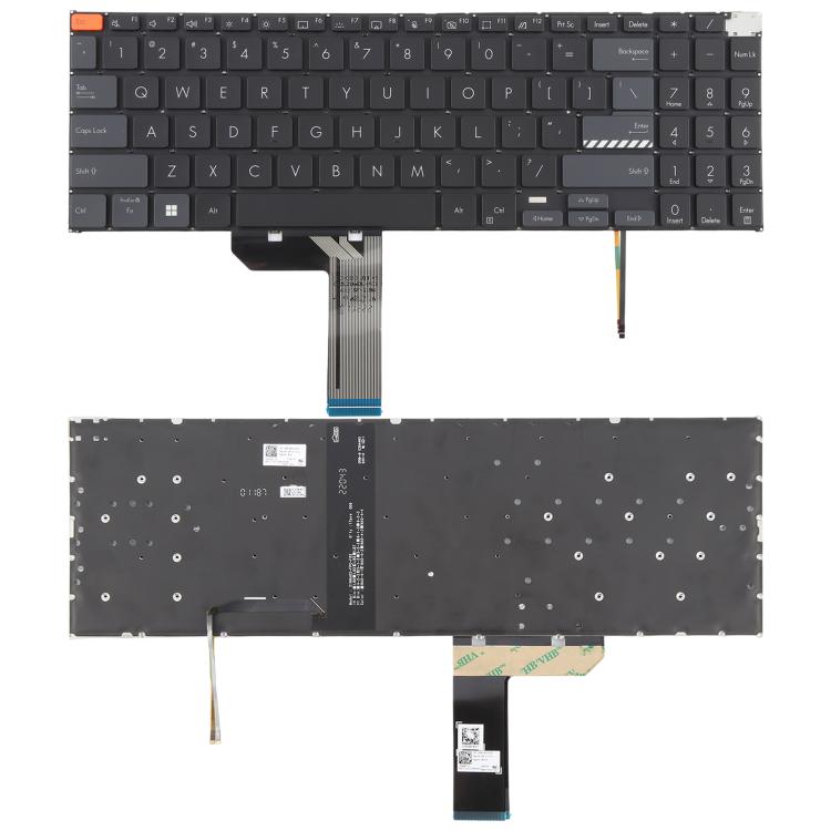 US Version Backlit Laptop Keyboard for Asus Vivobook Pro 15X OLED K6501 M6501(Black)
