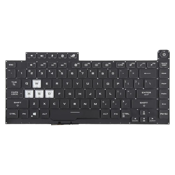 US Version Colorful 16 Pin Backlit Laptop Keyboard for Asus ROG Strix Scar G512 G512LV G512LW G512LI(Transparent keycaps)