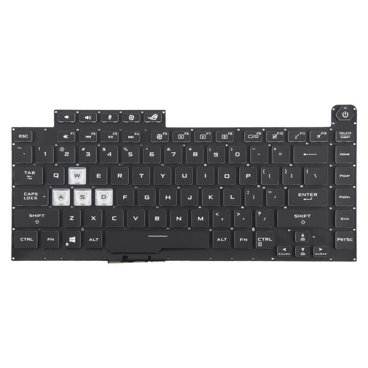 US Version Colorful 16 Pin Backlit Laptop Keyboard for Asus ROG Strix Scar G512 G512LV G512LW G512LI(Transparent keycaps)