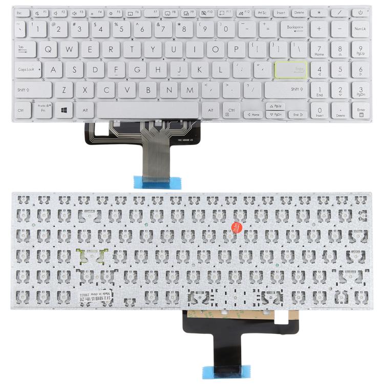US Version Laptop Keyboard for Asus VivoBook X521 V5100E X521FL S5600F S533F 2020(Silver)