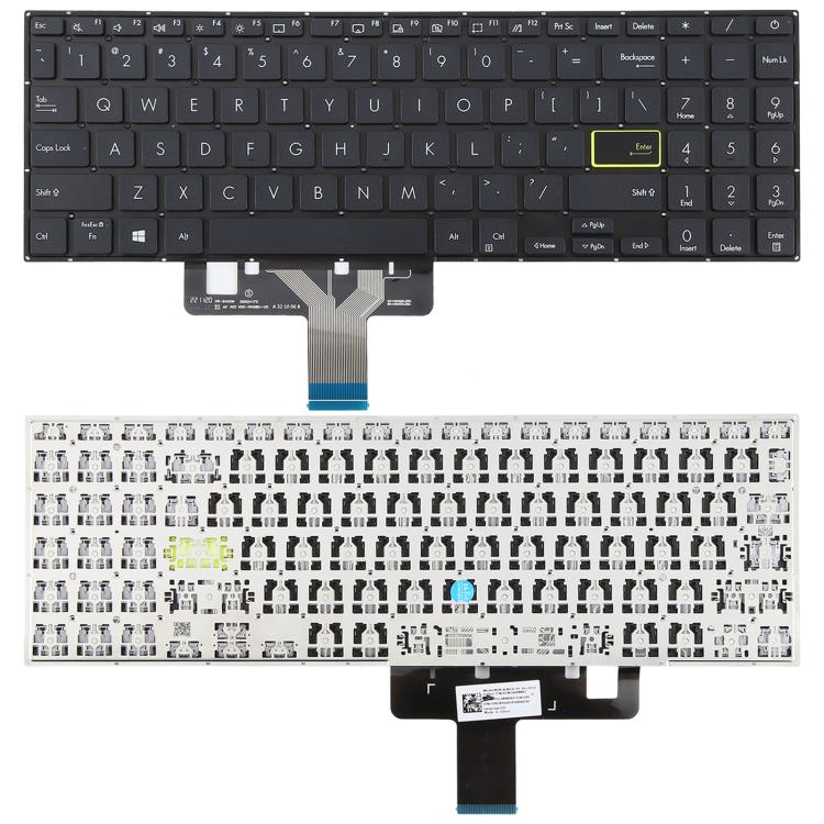 US Version Laptop Keyboard for Asus VivoBook X521 V5100E X521FL S5600F S533F 2020(Black)