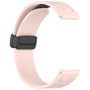 18mm Kalebol Universal Leopard Print Magnetic Folding Buckle Silicone Strap(Pink)