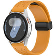 18mm Kalebol Universal Leopard Print Magnetic Folding Buckle Silicone Strap(Yellow) - 22mm Bands by Kalebol | Online Shopping South Africa | PMc TechLife | Buy Now Pay Later Mobicred