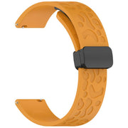 18mm Kalebol Universal Leopard Print Magnetic Folding Buckle Silicone Strap(Yellow)