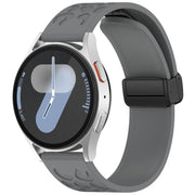 18mm Kalebol Universal Leopard Print Magnetic Folding Buckle Silicone Strap(Space Grey)
