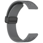 18mm Kalebol Universal Leopard Print Magnetic Folding Buckle Silicone Strap(Space Grey)