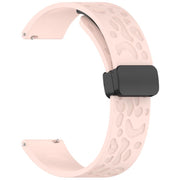20mm Kalebol Universal Leopard Print Magnetic Folding Buckle Silicone Strap(Pink)