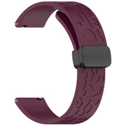 20mm Kalebol Universal Leopard Print Magnetic Folding Buckle Silicone Strap(Wine Red)