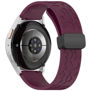 20mm Kalebol Universal Leopard Print Magnetic Folding Buckle Silicone Strap(Wine Red)
