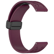 20mm Kalebol Universal Leopard Print Magnetic Folding Buckle Silicone Strap(Wine Red)