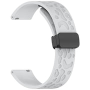 20mm Kalebol Universal Leopard Print Magnetic Folding Buckle Silicone Strap(Light Grey)