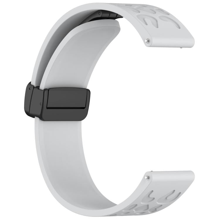 20mm Kalebol Universal Leopard Print Magnetic Folding Buckle Silicone Strap(Light Grey)