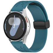 20mm Kalebol Universal Leopard Print Magnetic Folding Buckle Silicone Strap(Dark Blue)