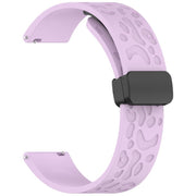 20mm Kalebol Universal Leopard Print Magnetic Folding Buckle Silicone Strap(Purple)
