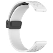 22mm Kalebol Universal Leopard Print Magnetic Folding Buckle Silicone Strap(White)