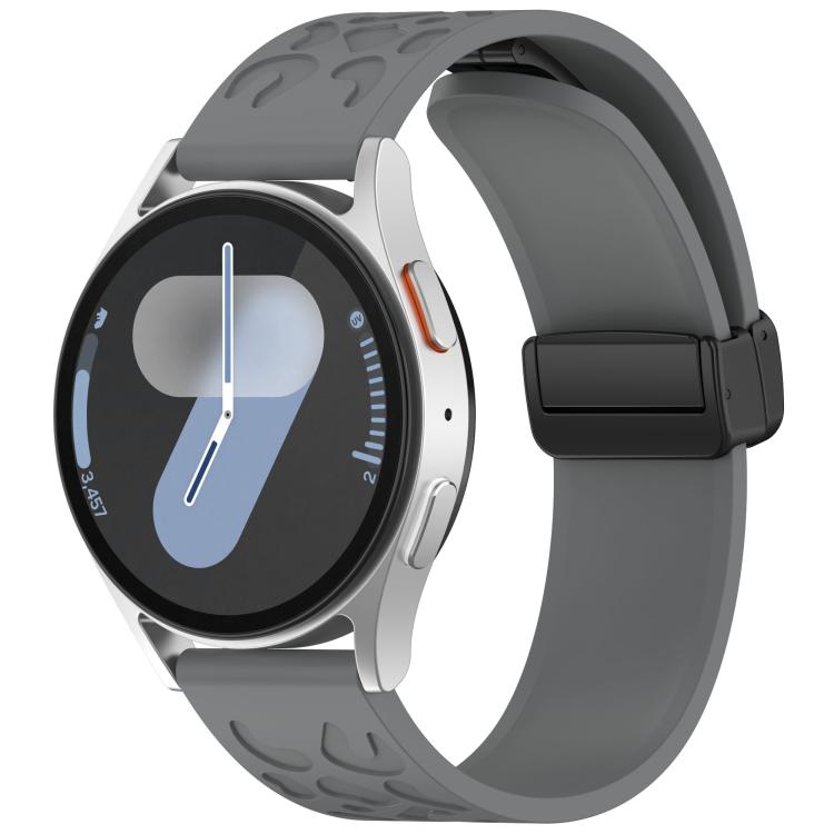 22mm Kalebol Universal Leopard Print Magnetic Folding Buckle Silicone Strap(Space Grey)