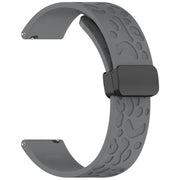 22mm Kalebol Universal Leopard Print Magnetic Folding Buckle Silicone Strap(Space Grey)