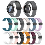 18mm Kalebol Universal Leopard Print Magnetic Folding Buckle Silicone Strap(White)