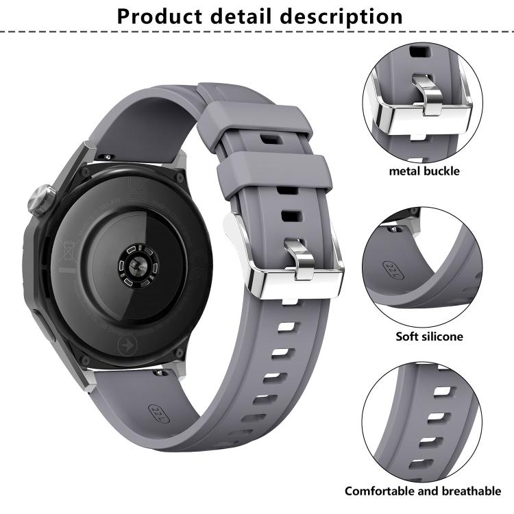 Kalebol 22mm Universal Silicone Watch Strap(White)