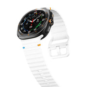 For Samsung Galaxy Watch Ultra 47mm / Ultra 2025 Kalebol Wave Stitching Silicone Strap(White)