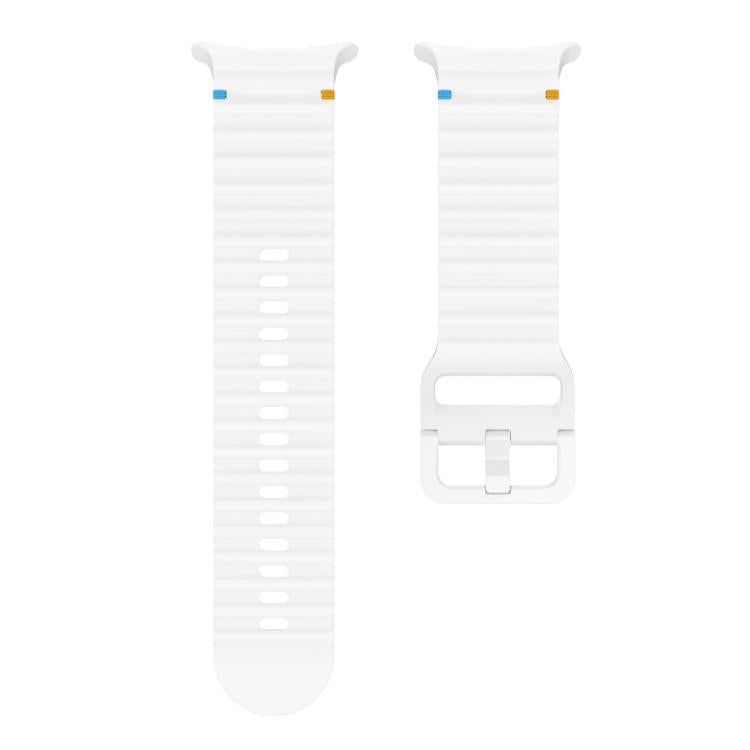 For Samsung Galaxy Watch Ultra 47mm / Ultra 2025 Kalebol Wave Stitching Silicone Strap(White)