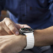 For Samsung Galaxy Watch Ultra 47mm / Ultra 2025 Kalebol Wave Stitching Silicone Strap(White)
