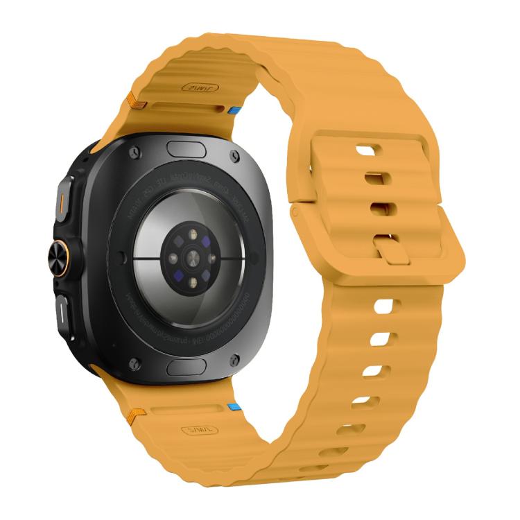 For Samsung Galaxy Watch Ultra 47mm / Ultra 2025 Kalebol Wave Stitching Silicone Strap(Yellow)