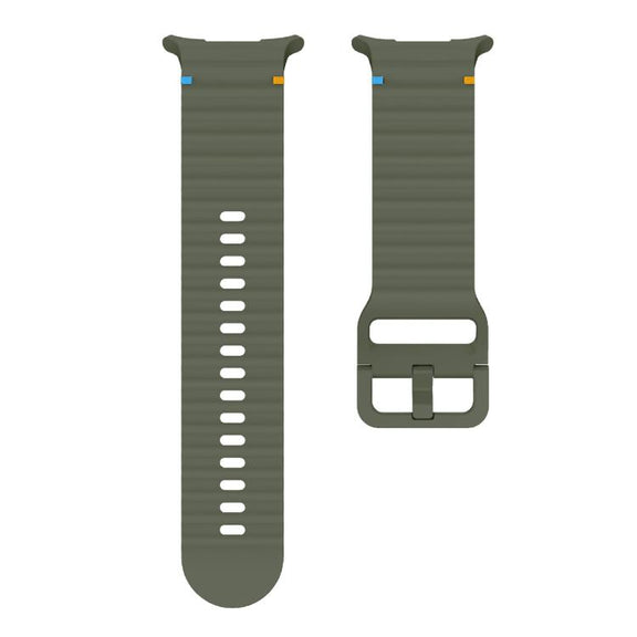 For Samsung Galaxy Watch Ultra 47mm / Ultra 2025 Kalebol Wave Stitching Silicone Strap(Army Green)